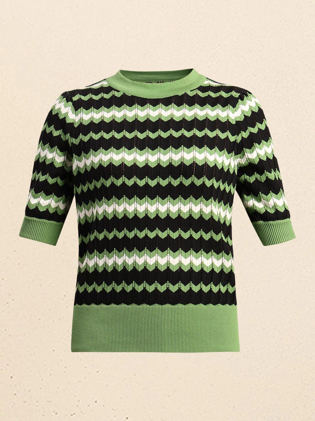 Green & Black Knitted Top - Image 7
