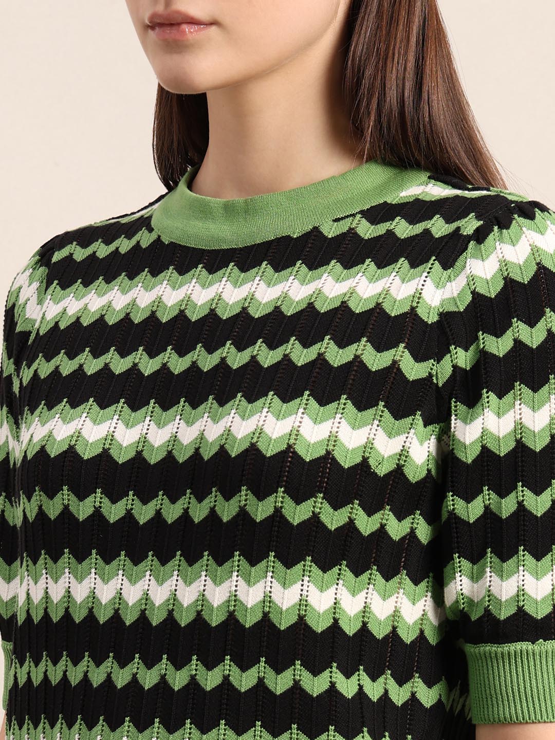 Green & Black Knitted Top - Image 8