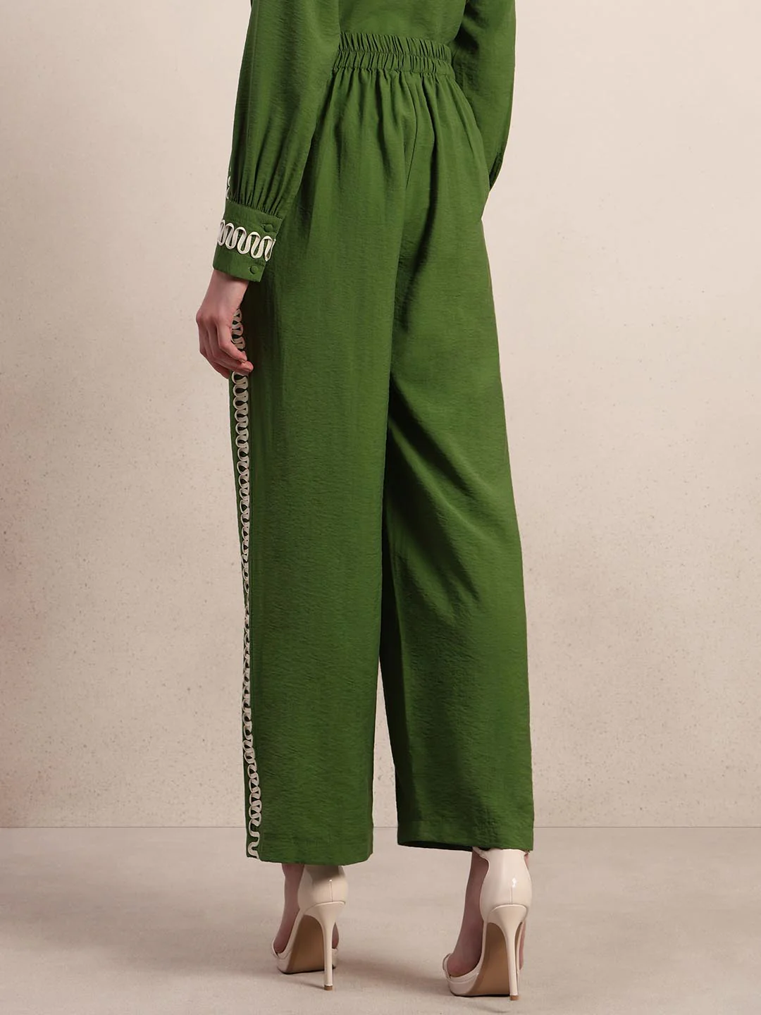 Green Ribbon Detailed Pants - Image 4