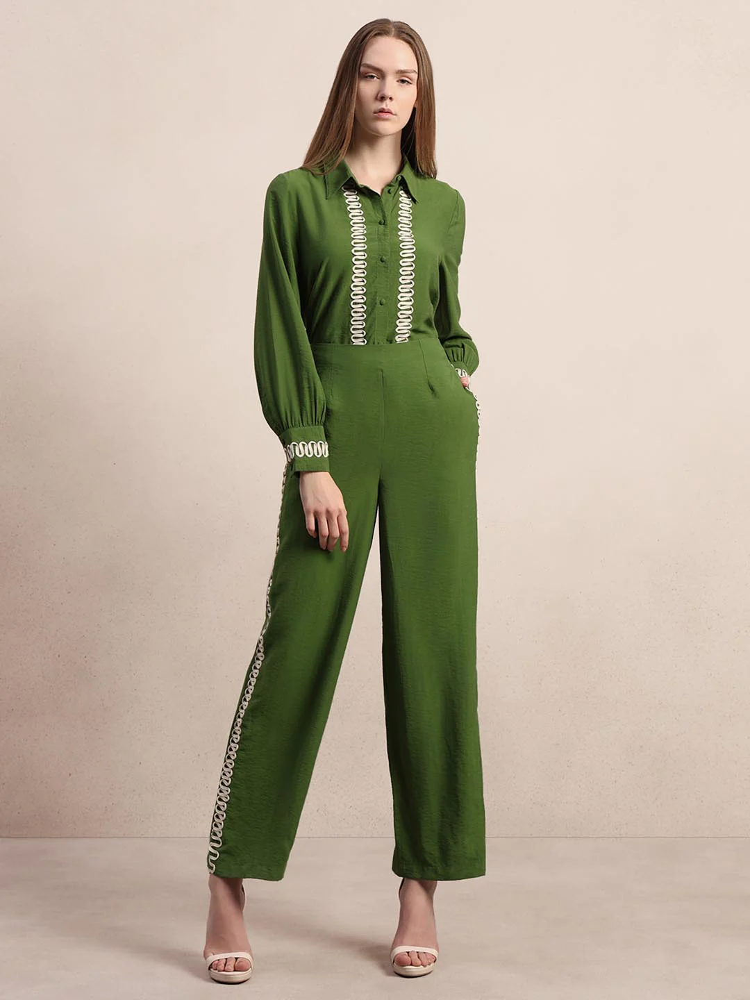 Green Ribbon Detailed Pants - Image 5