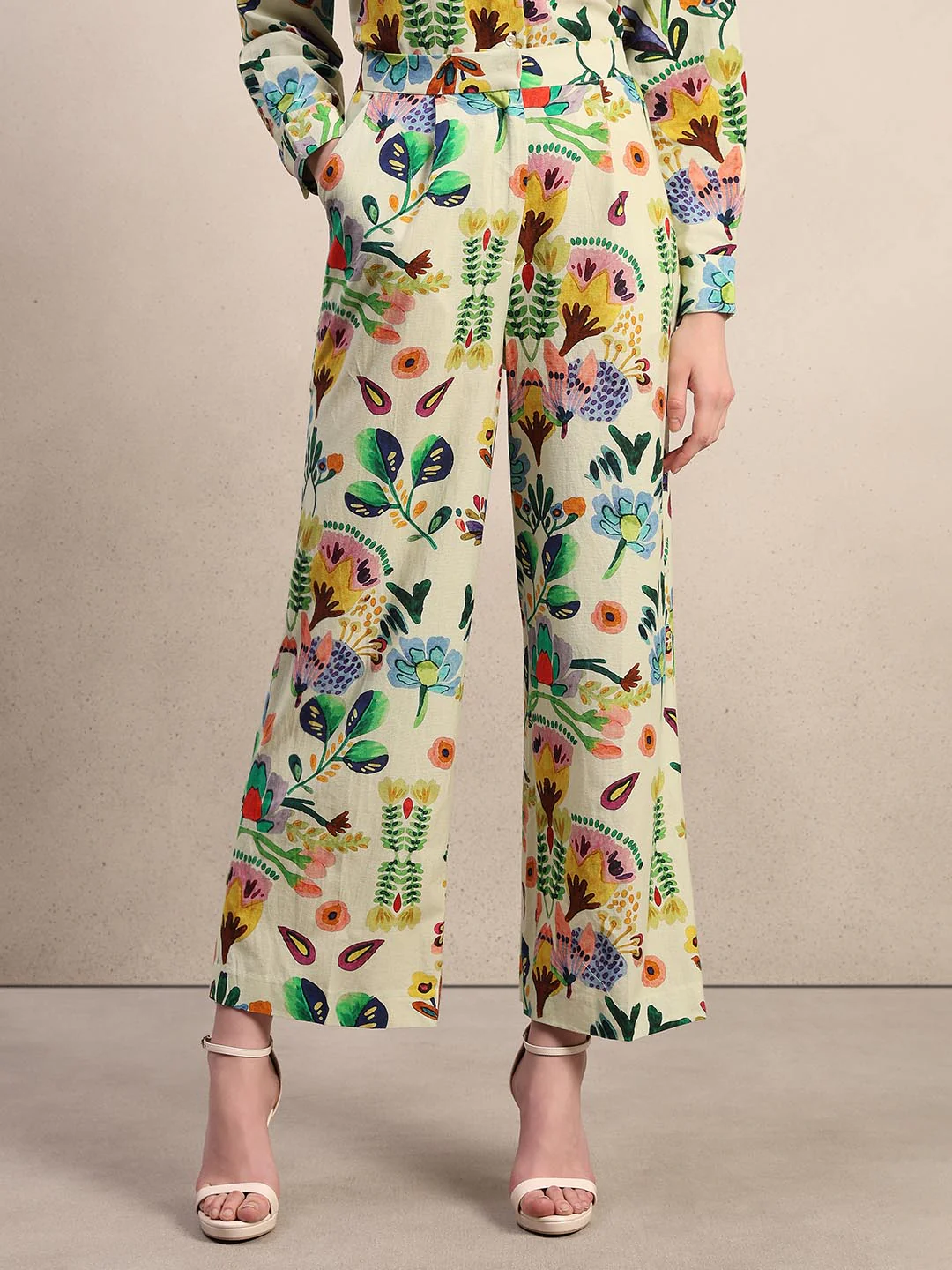 Multi-Colour Printed Straight Fit Pants - Image 2