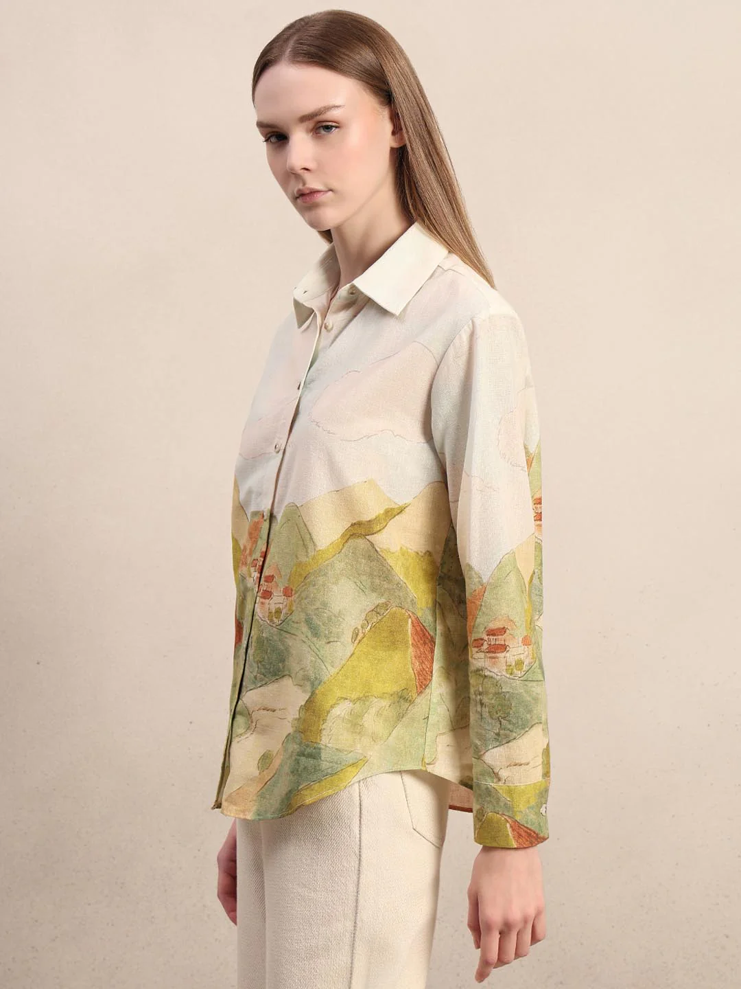 Off-White Landscape Print Shirt - Image 3