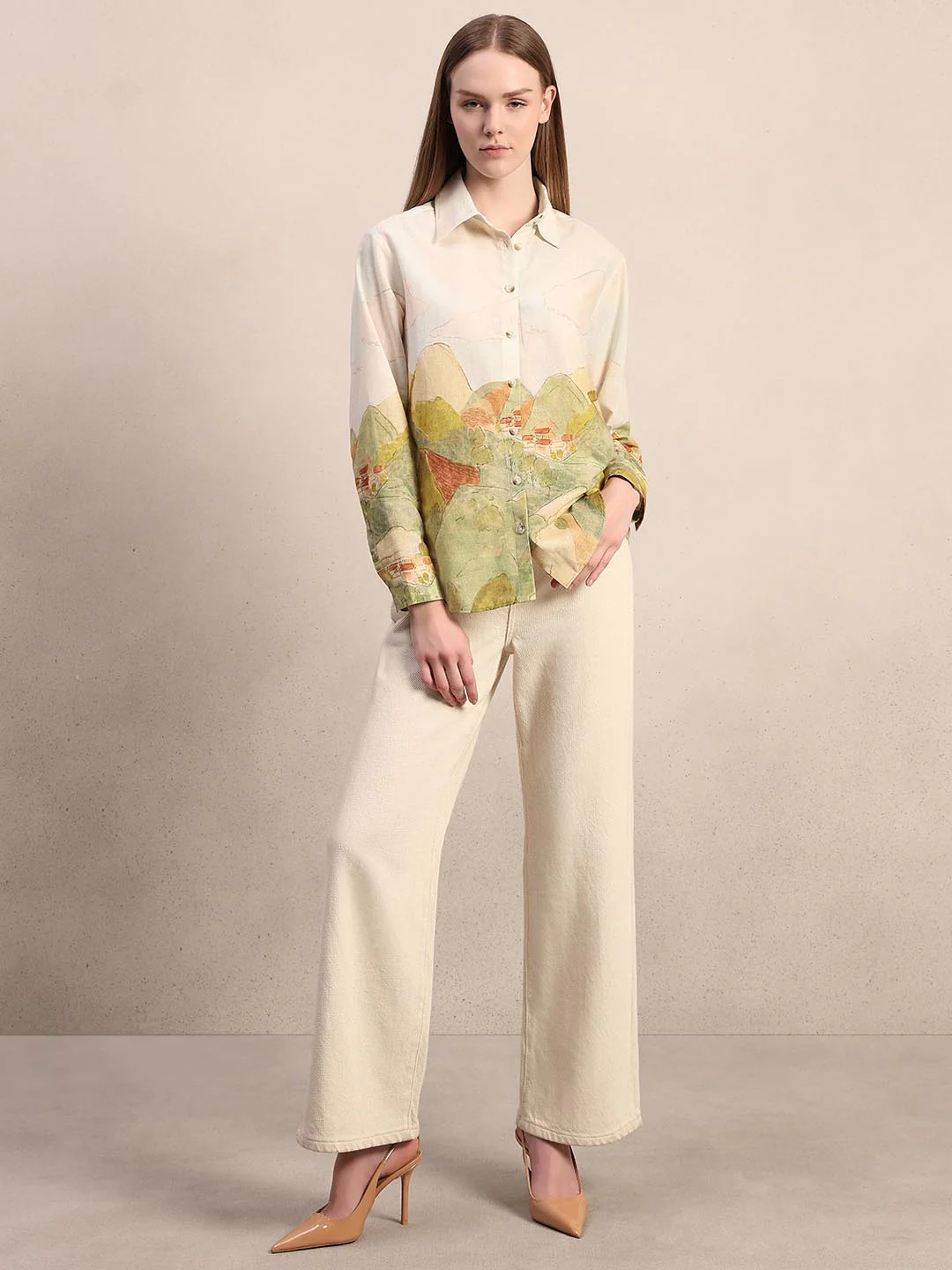 Off-White Landscape Print Shirt - Image 5