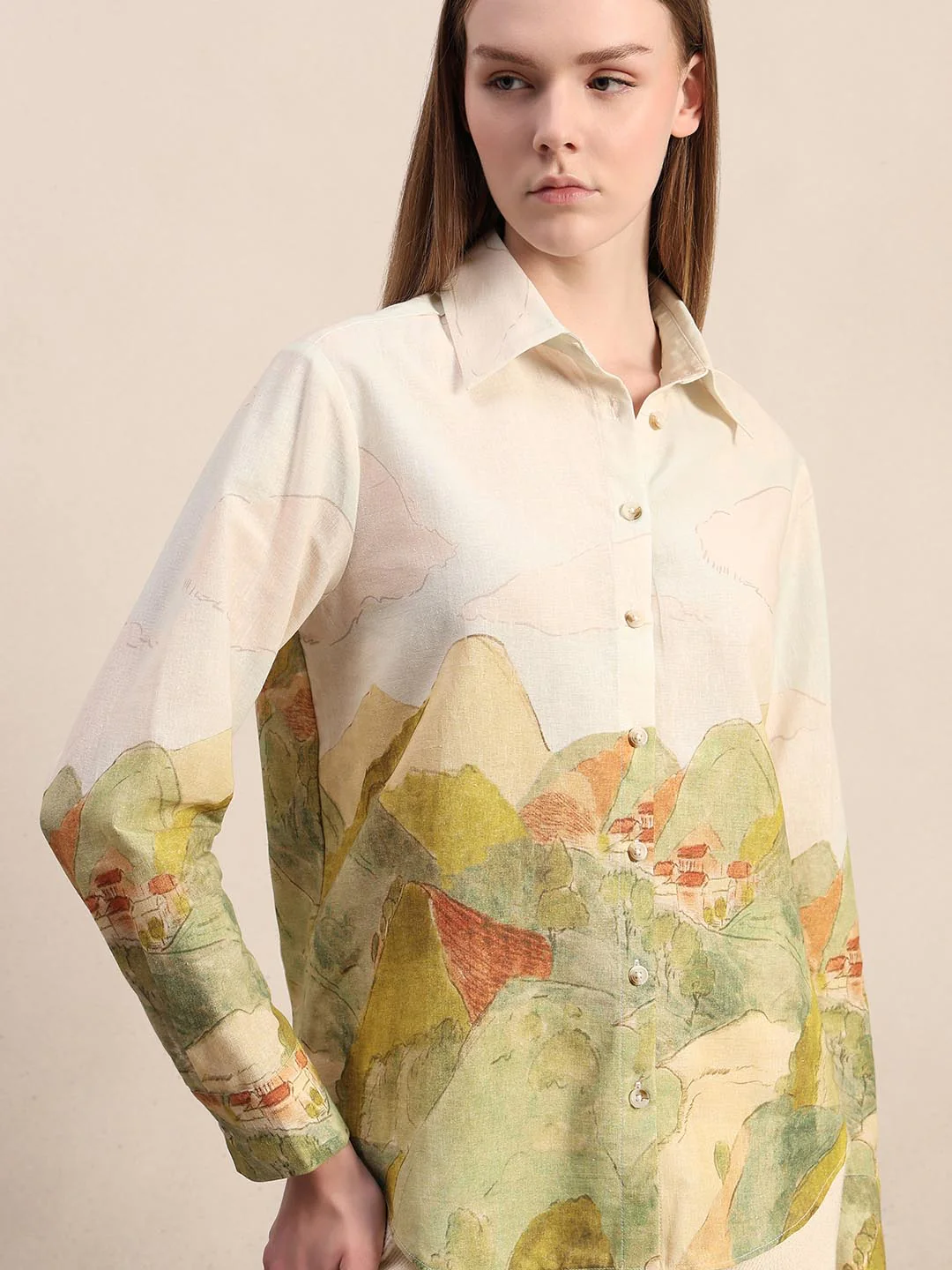 Off-White Landscape Print Shirt - Image 6