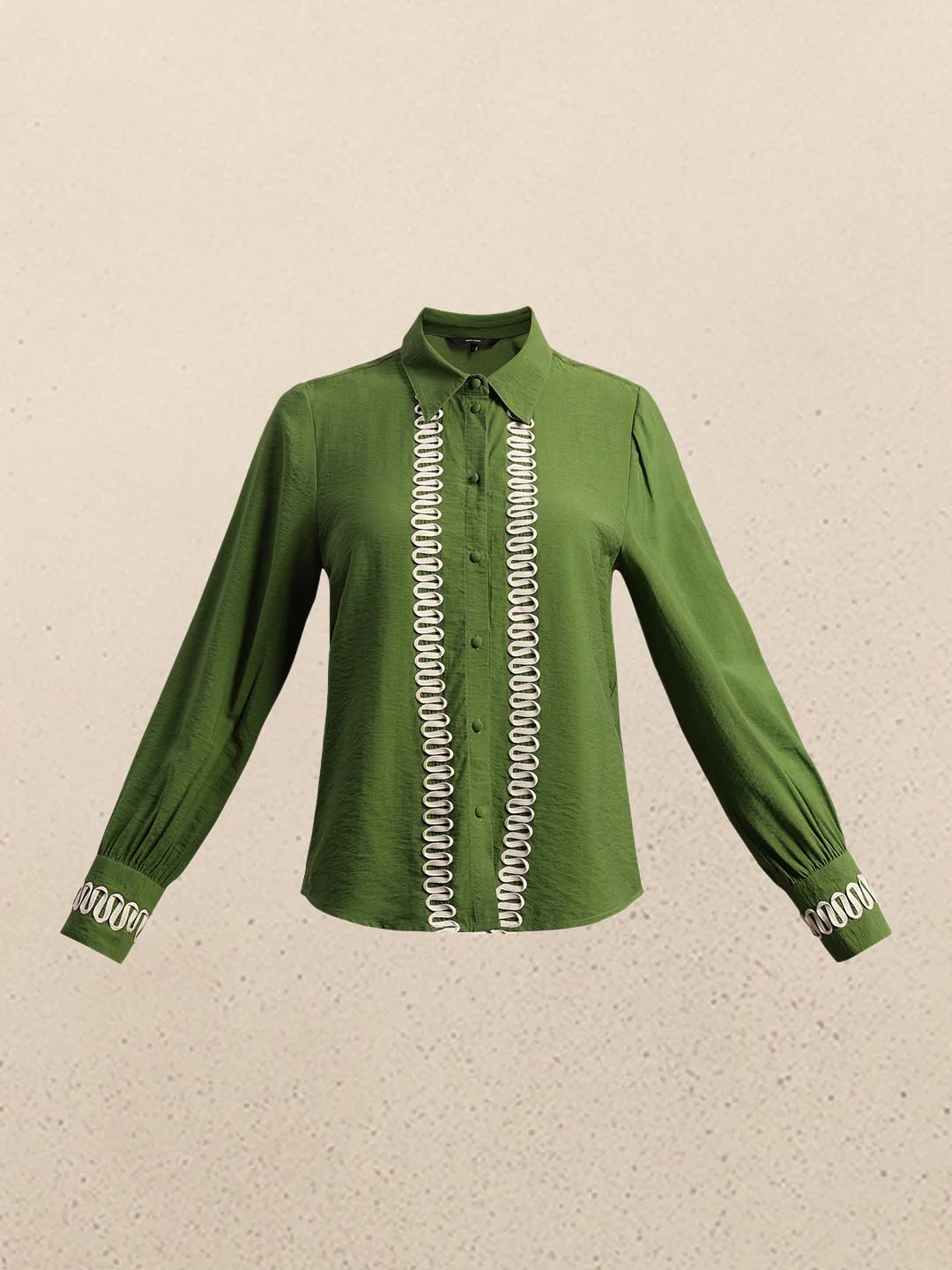 Green Ribbon Detailed Shirt - Image 7