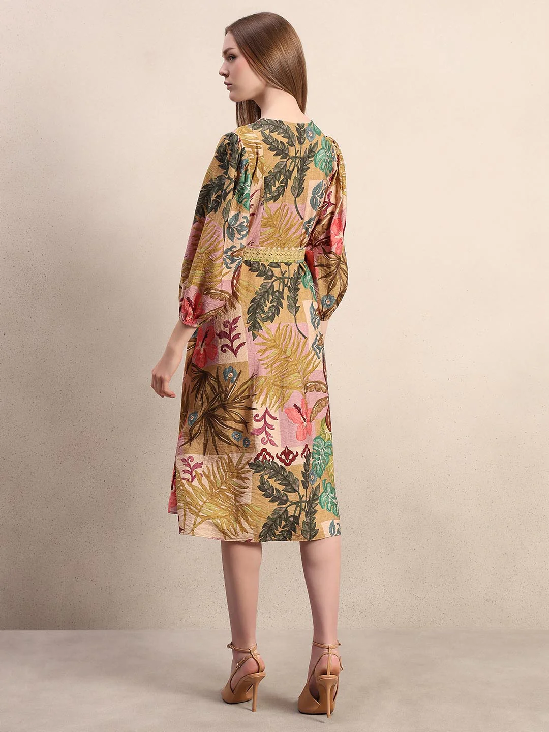 Multi-Colour Printed Midi Dress - Image 4