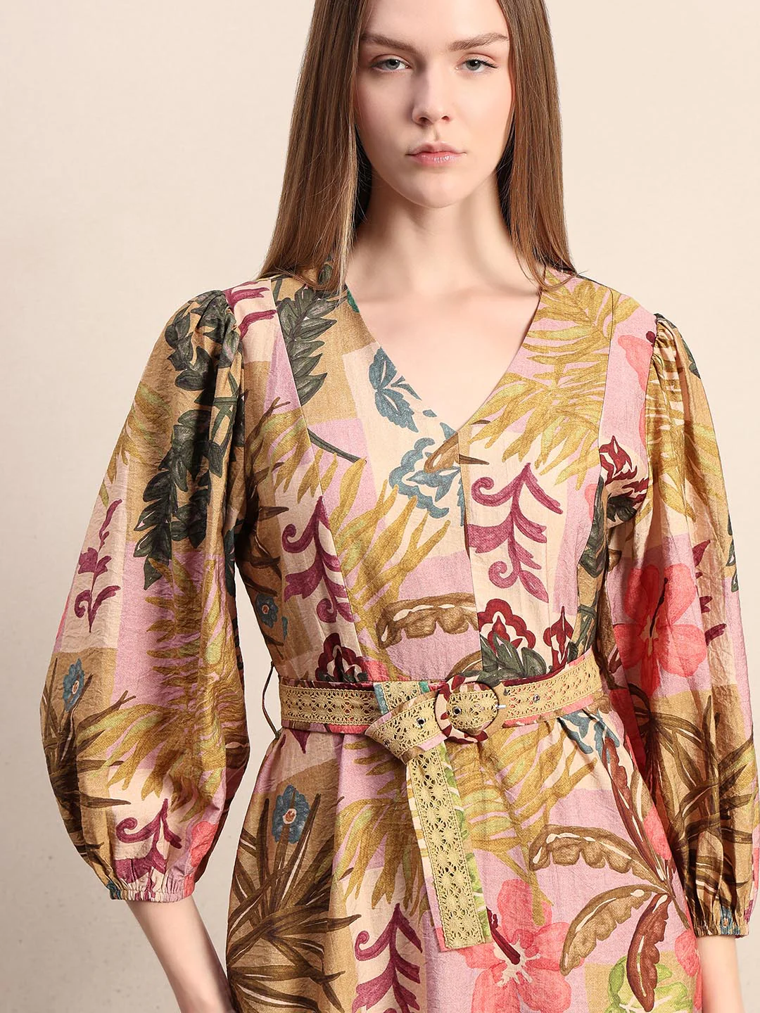 Multi-Colour Printed Midi Dress - Image 5