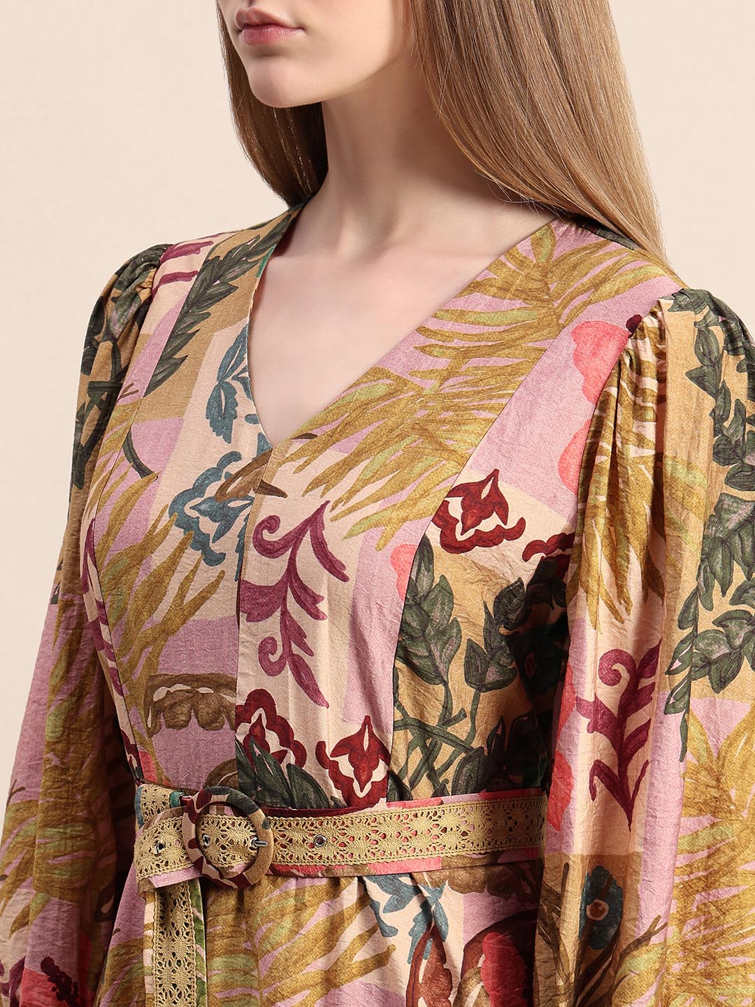 Multi-Colour Printed Midi Dress - Image 6