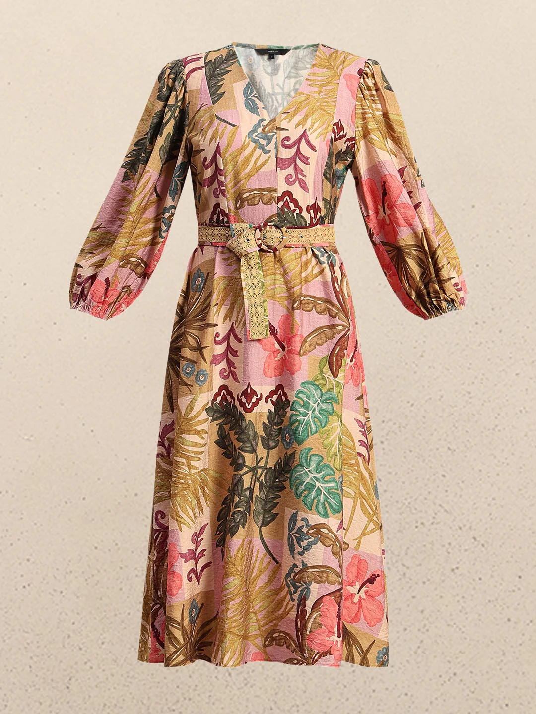 Multi-Colour Printed Midi Dress - Image 7