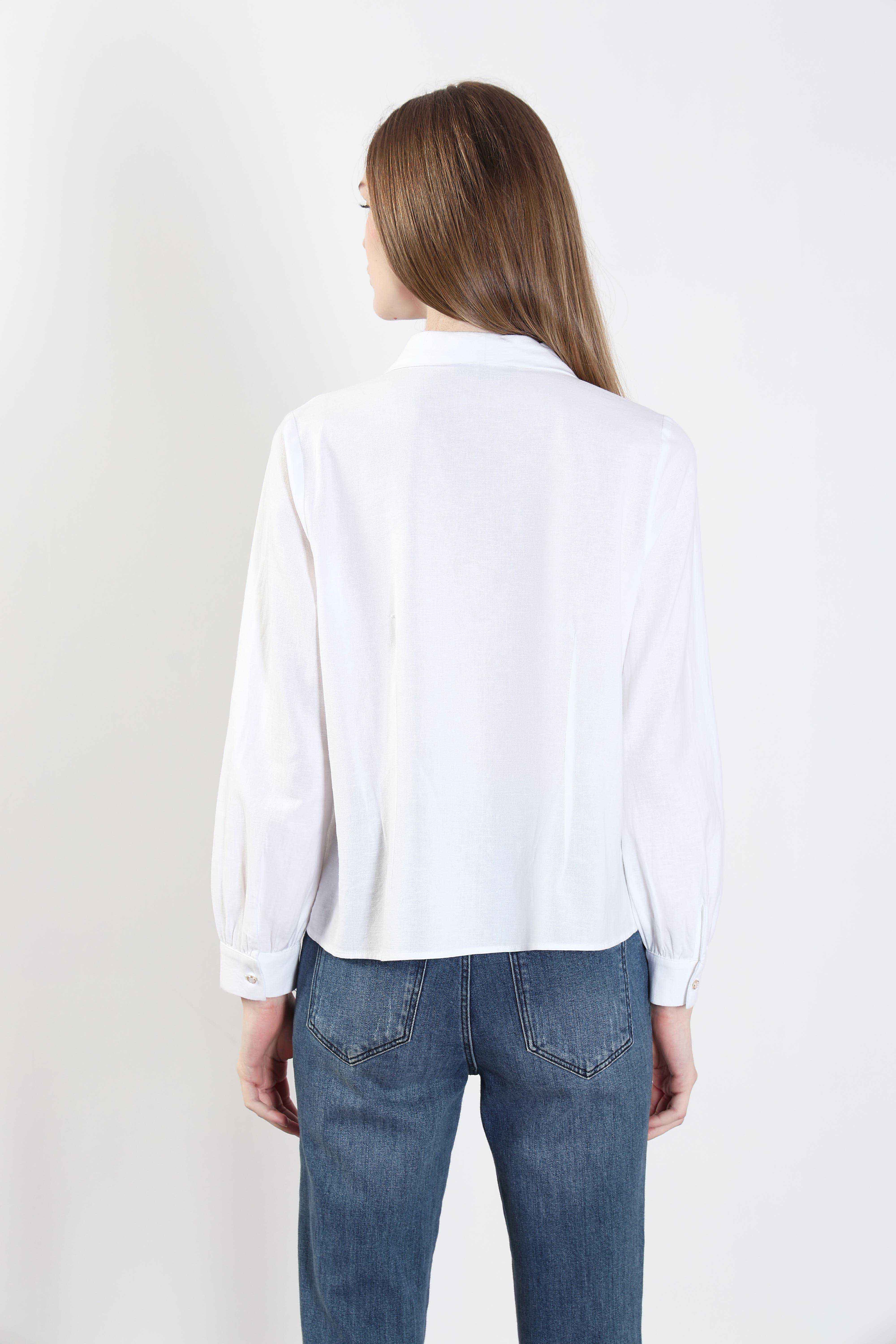 White Shawl Collar Shirt - Image 10