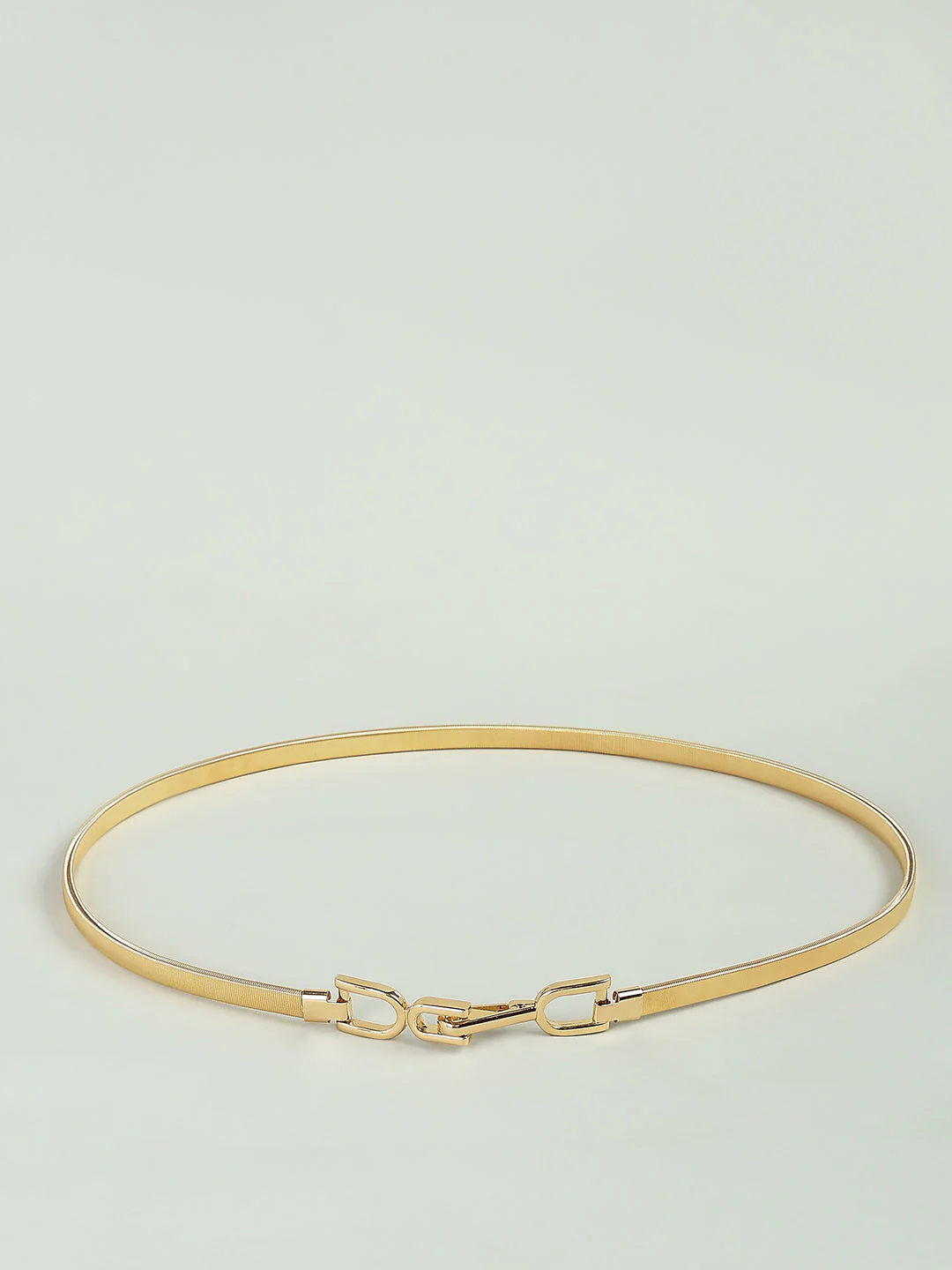 Slim Gold Metallic Buckle Belt - Image 2