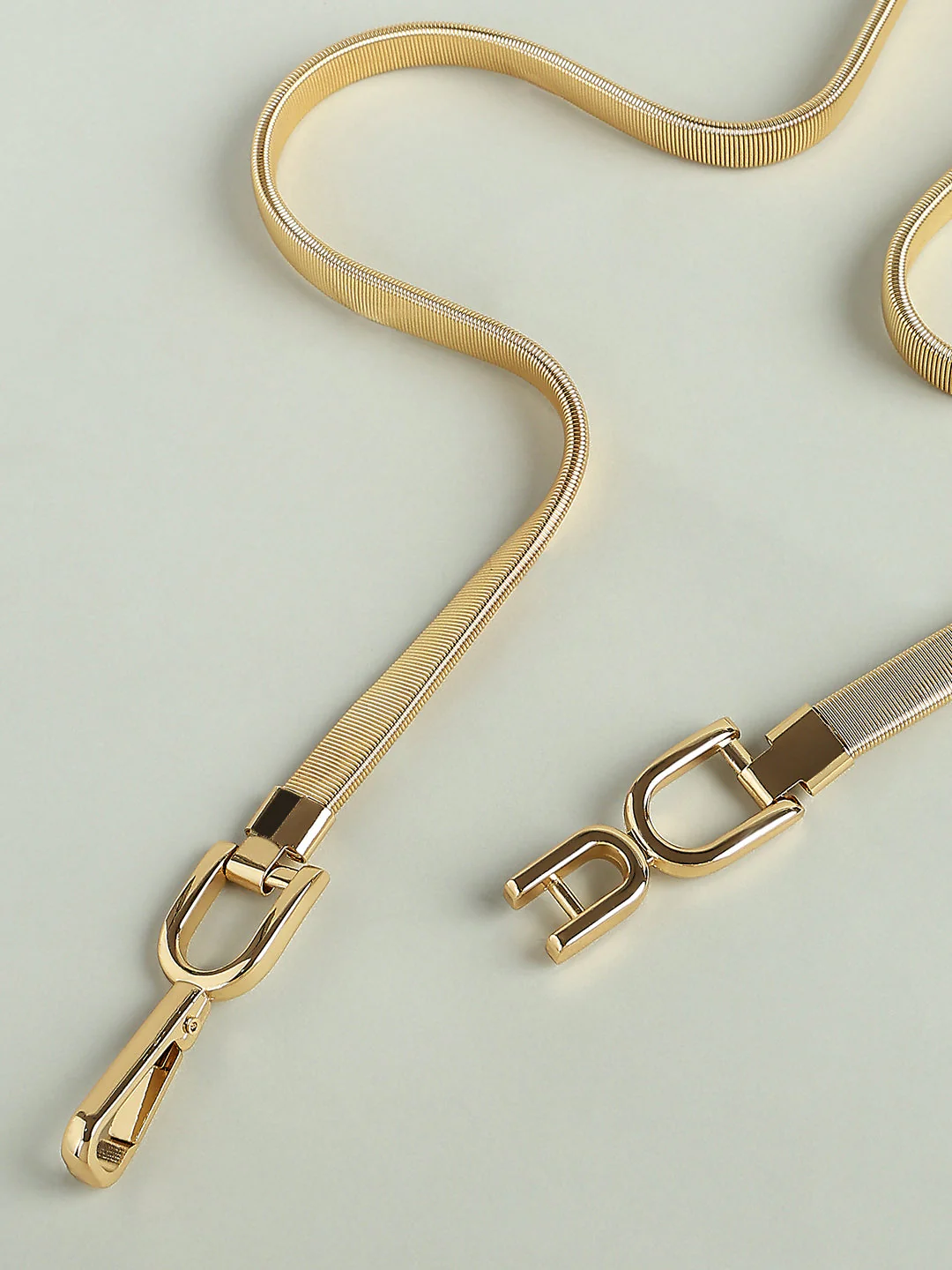 Slim Gold Metallic Buckle Belt - Image 3