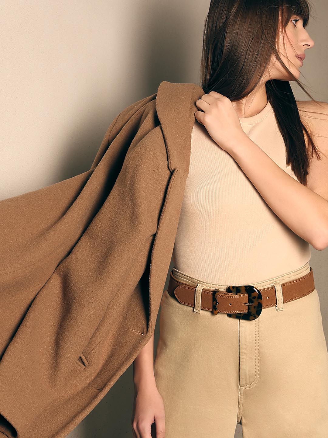 Brown Printed Buckle Jeans Belt