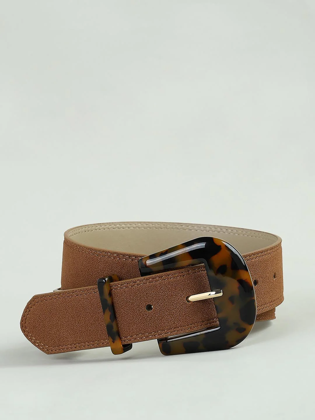 Brown Printed Buckle Jeans Belt - Image 2