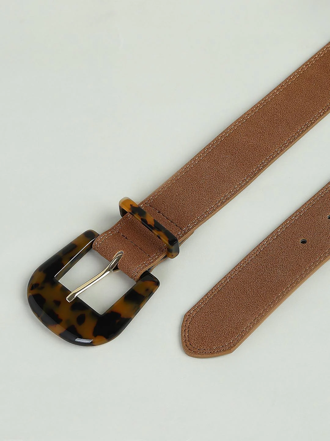 Brown Printed Buckle Jeans Belt - Image 3