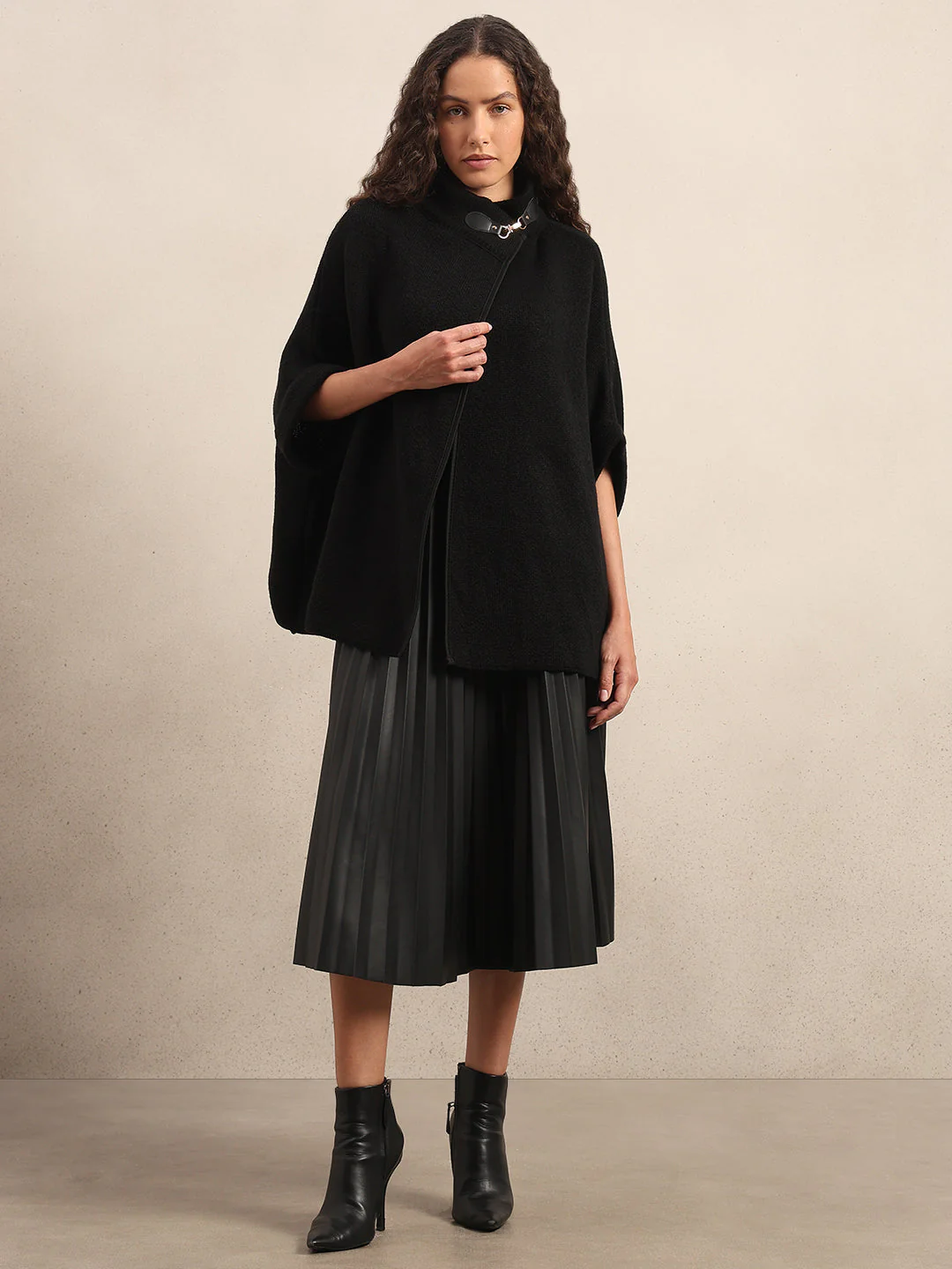 Black Knit Poncho - Image 5