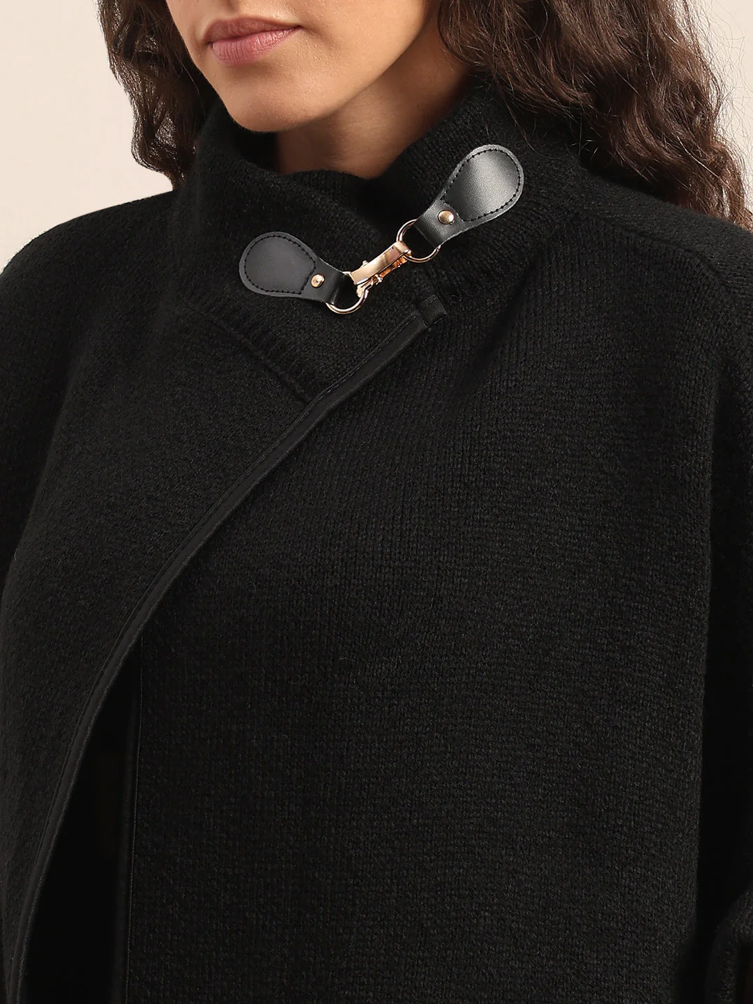 Black Knit Poncho - Image 8
