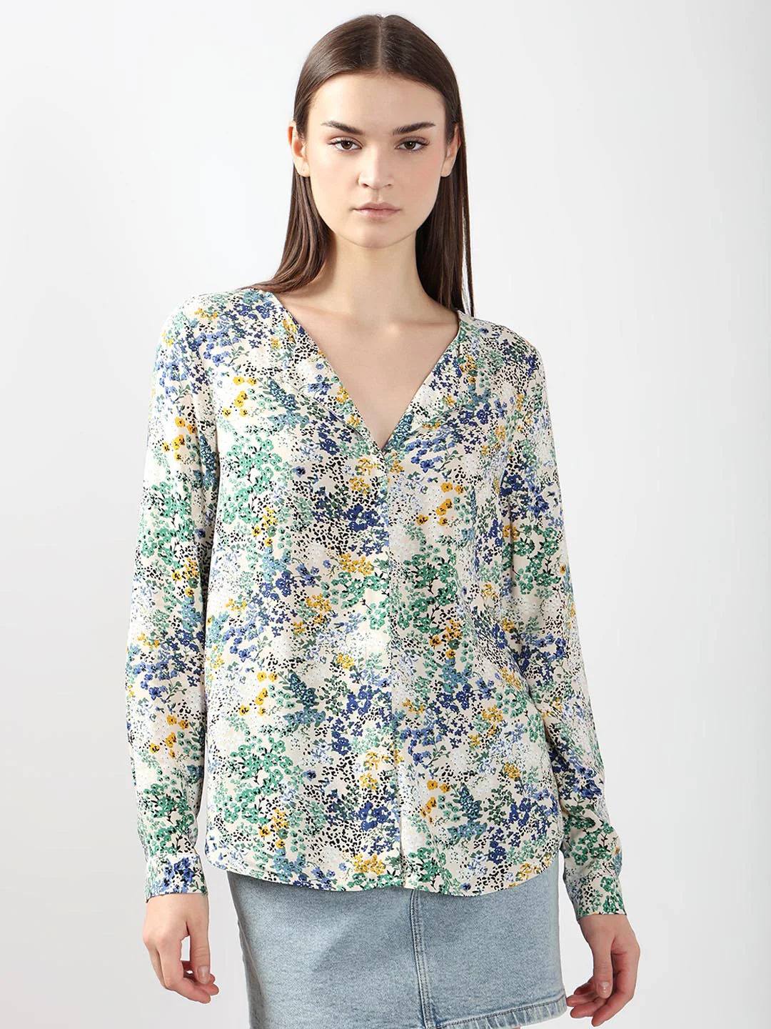 Vero Moda White Floral Print Shirt - Image 2