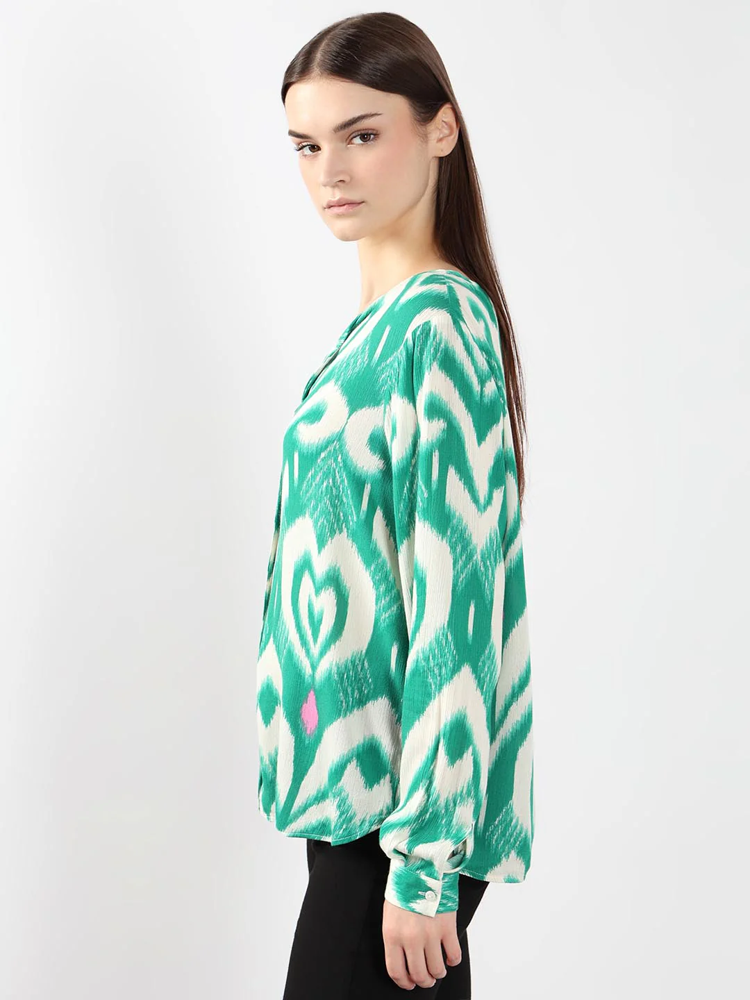 Vero Moda Green Abstract Print Shirt - Image 4