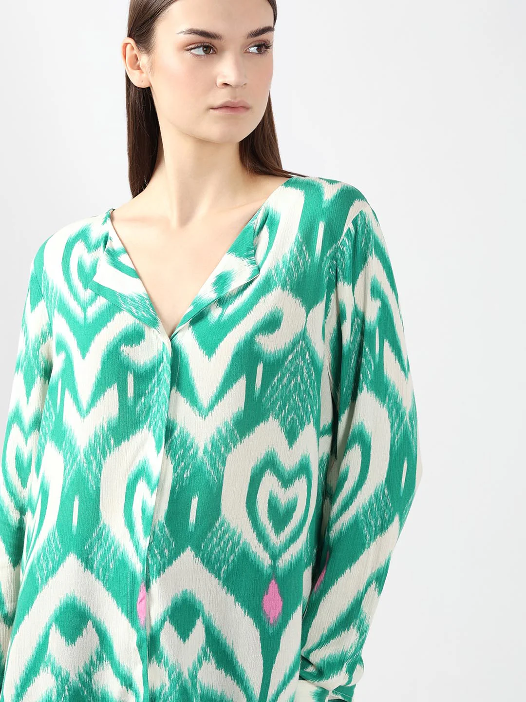 Vero Moda Green Abstract Print Shirt - Image 6