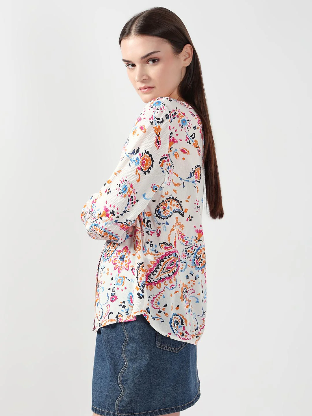 Vero Moda White Printed Viscose Shirt - Image 4