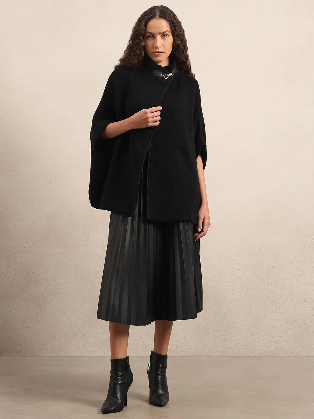 Black Knit Poncho - Image 5