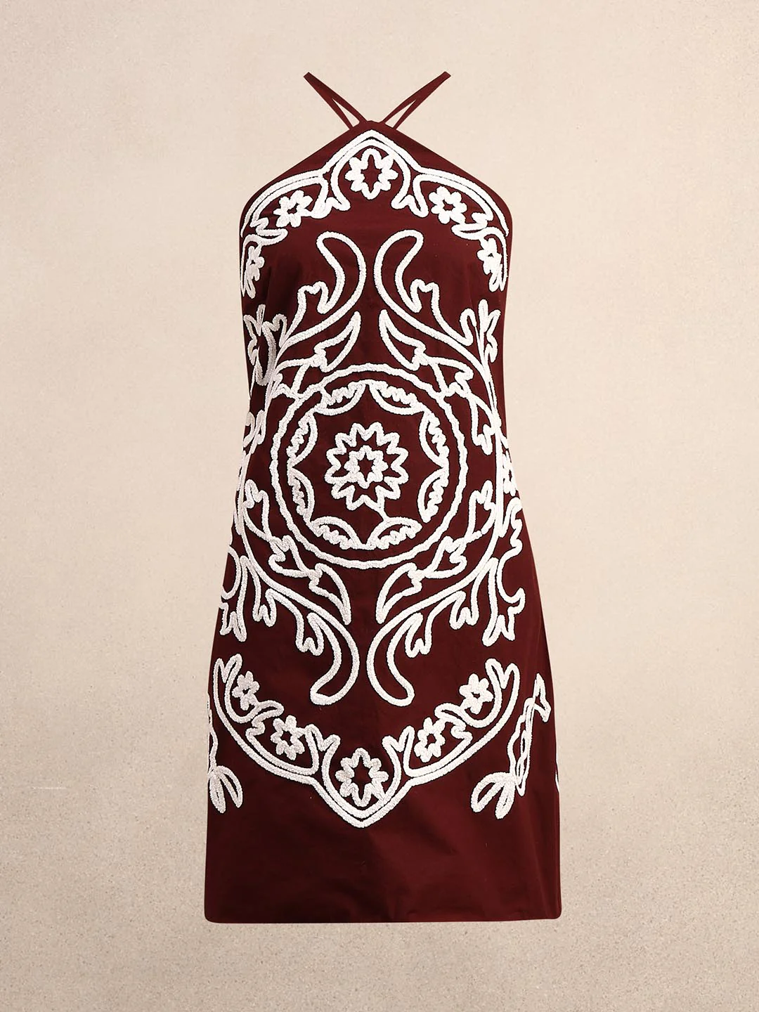 Chocolate Brown Cotton Mini Dress - Image 7