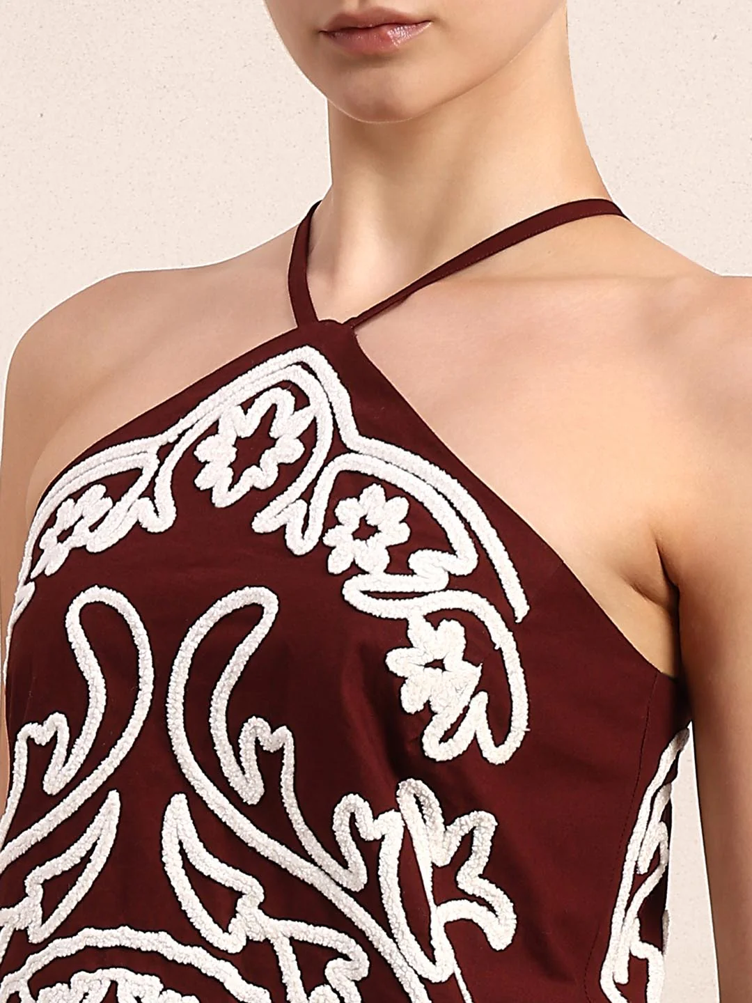 Chocolate Brown Cotton Mini Dress - Image 8