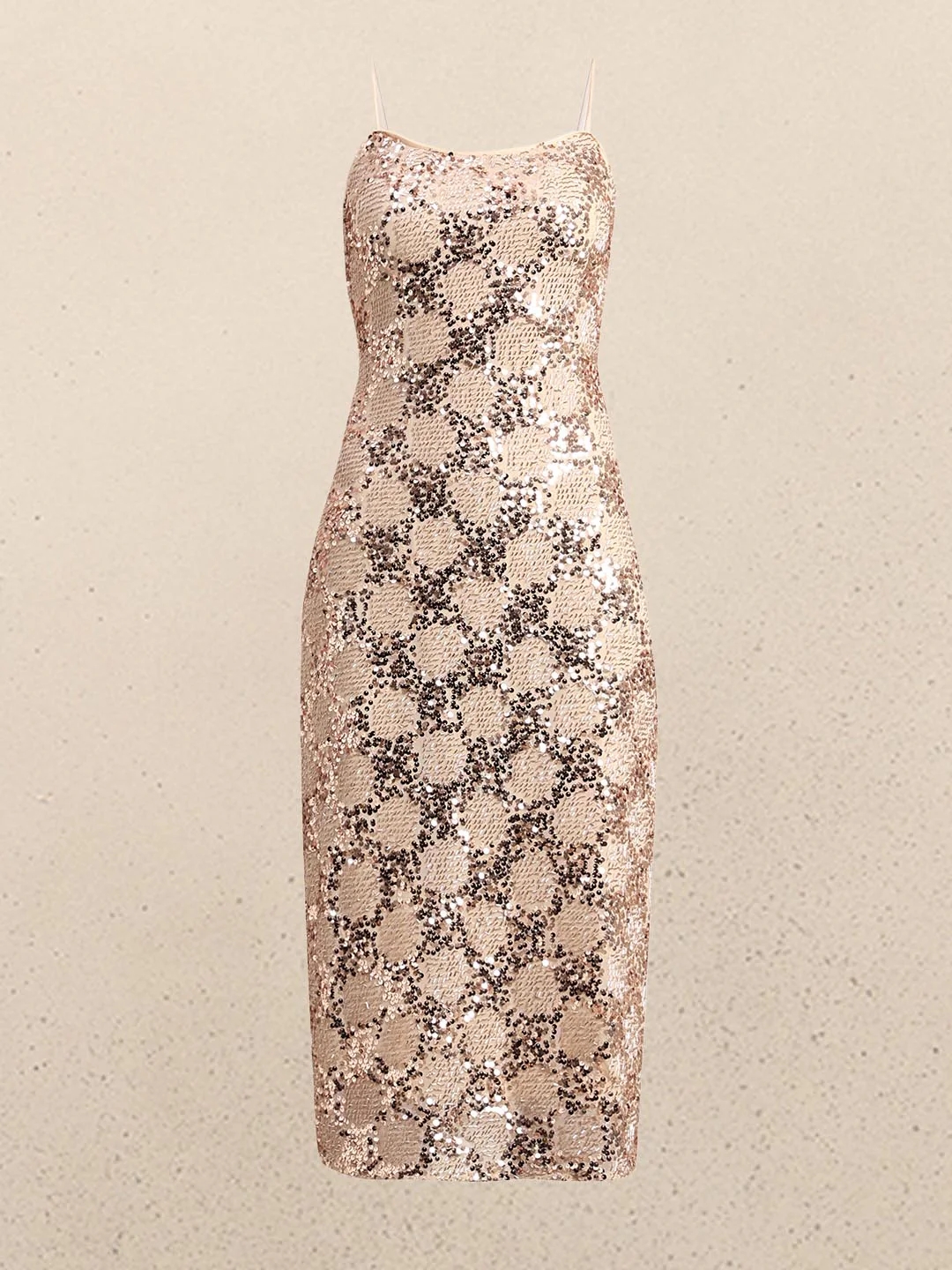 Golden Sequin Embellished Bodycon Dress - Image 7