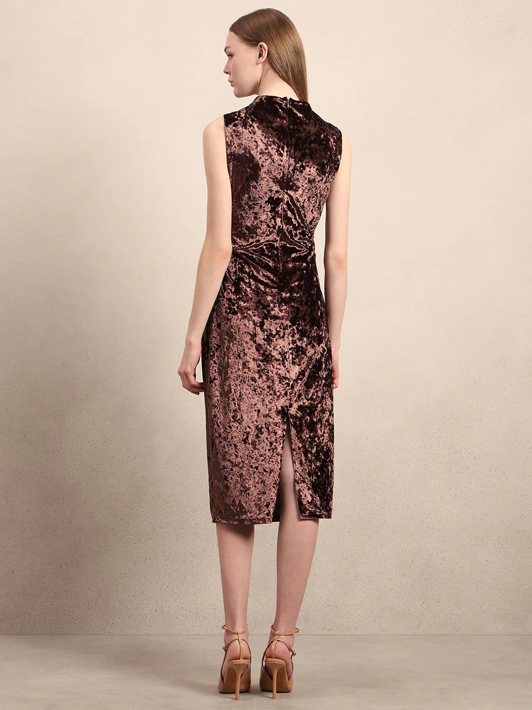 Brown Bodycon Midaxi Dress - Image 4