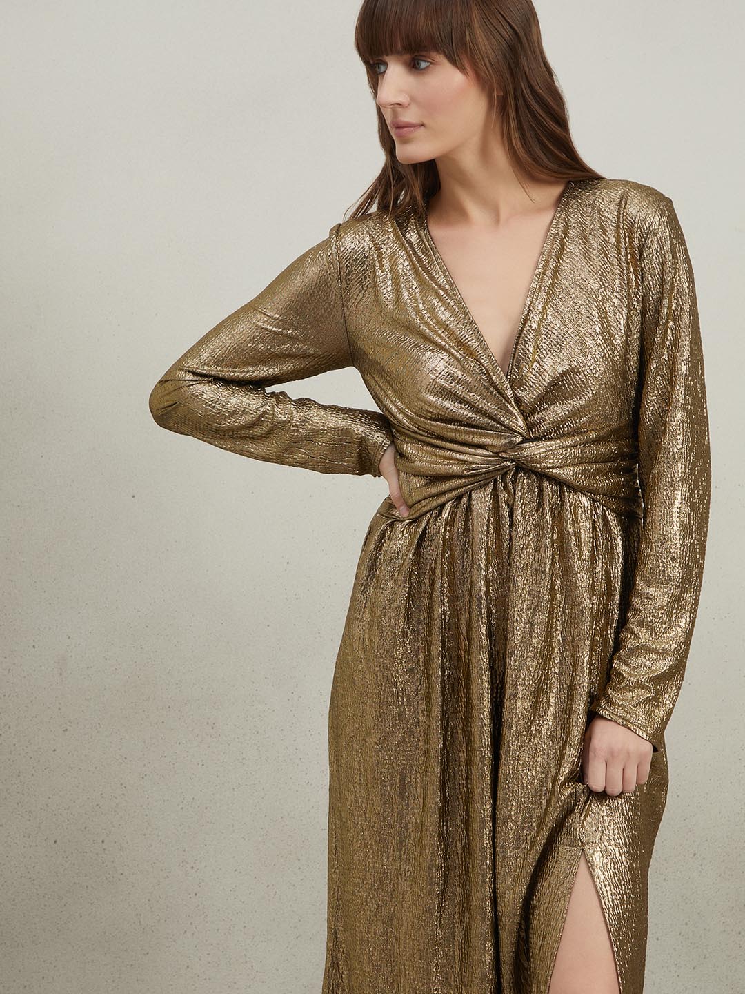 Golden Knot Detail Maxi Dress - Image 5