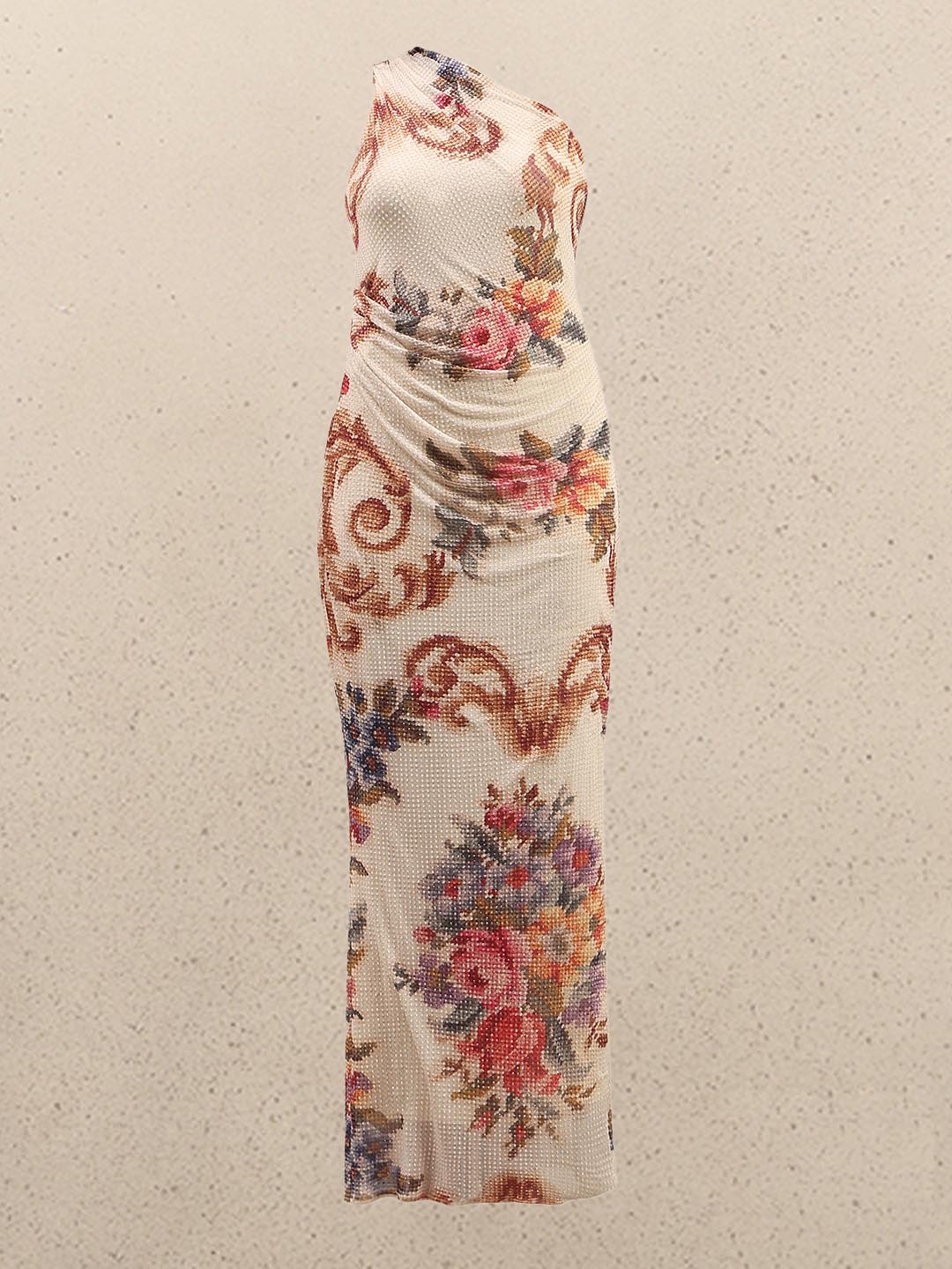 Ecru Printed Sleeveless Maxi Dress - Image 7