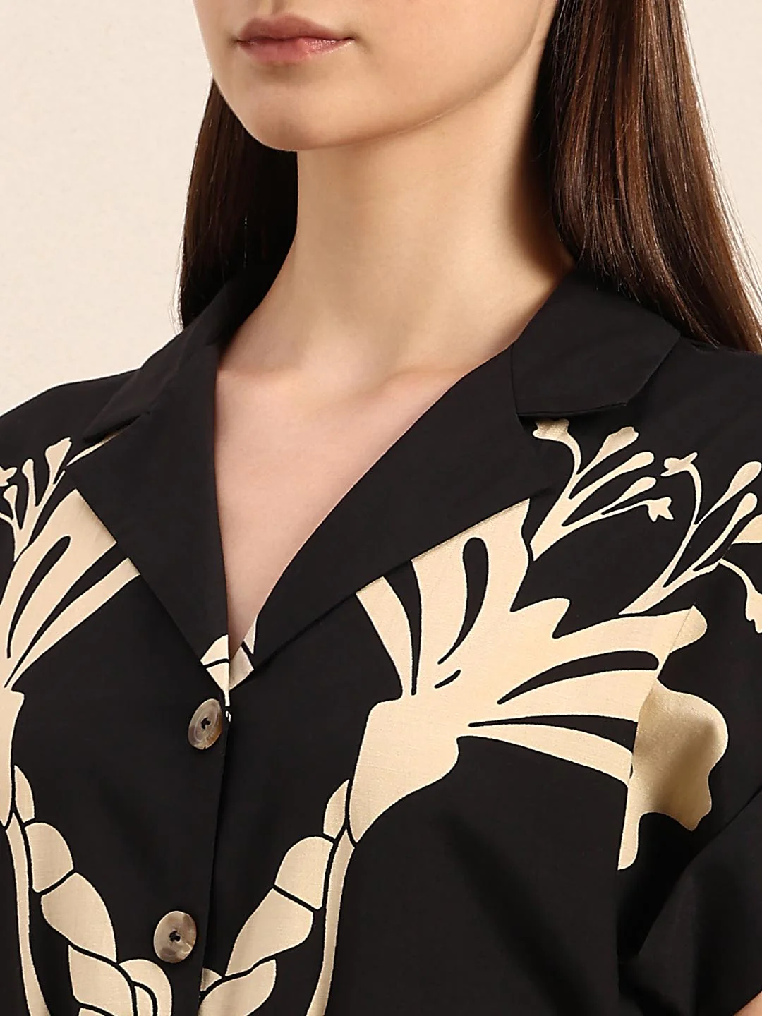 Black Printed Shirt Dress - Image 6