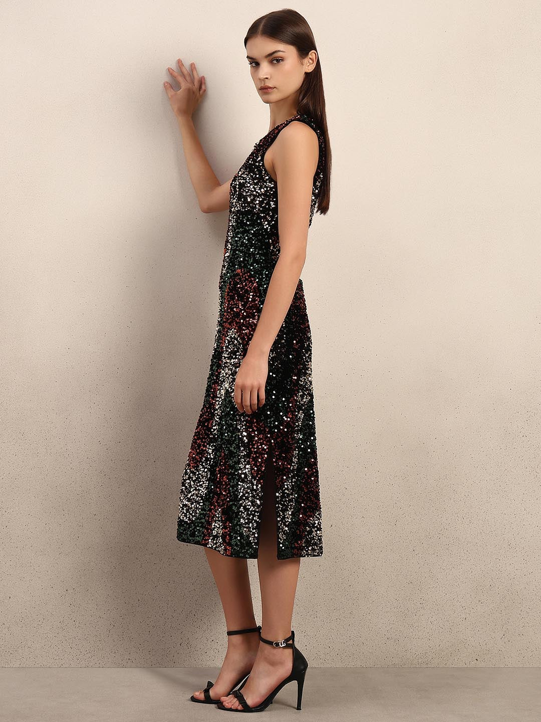 Multi-Colour Sequined Midi Dress - Image 3