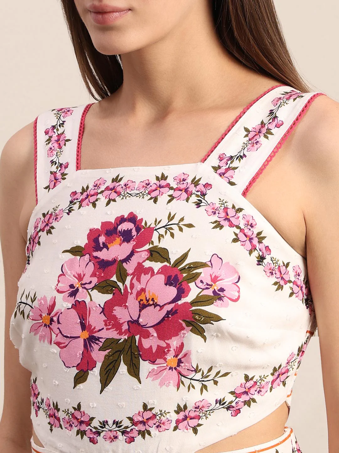 White Floral Midi Dress - Image 6