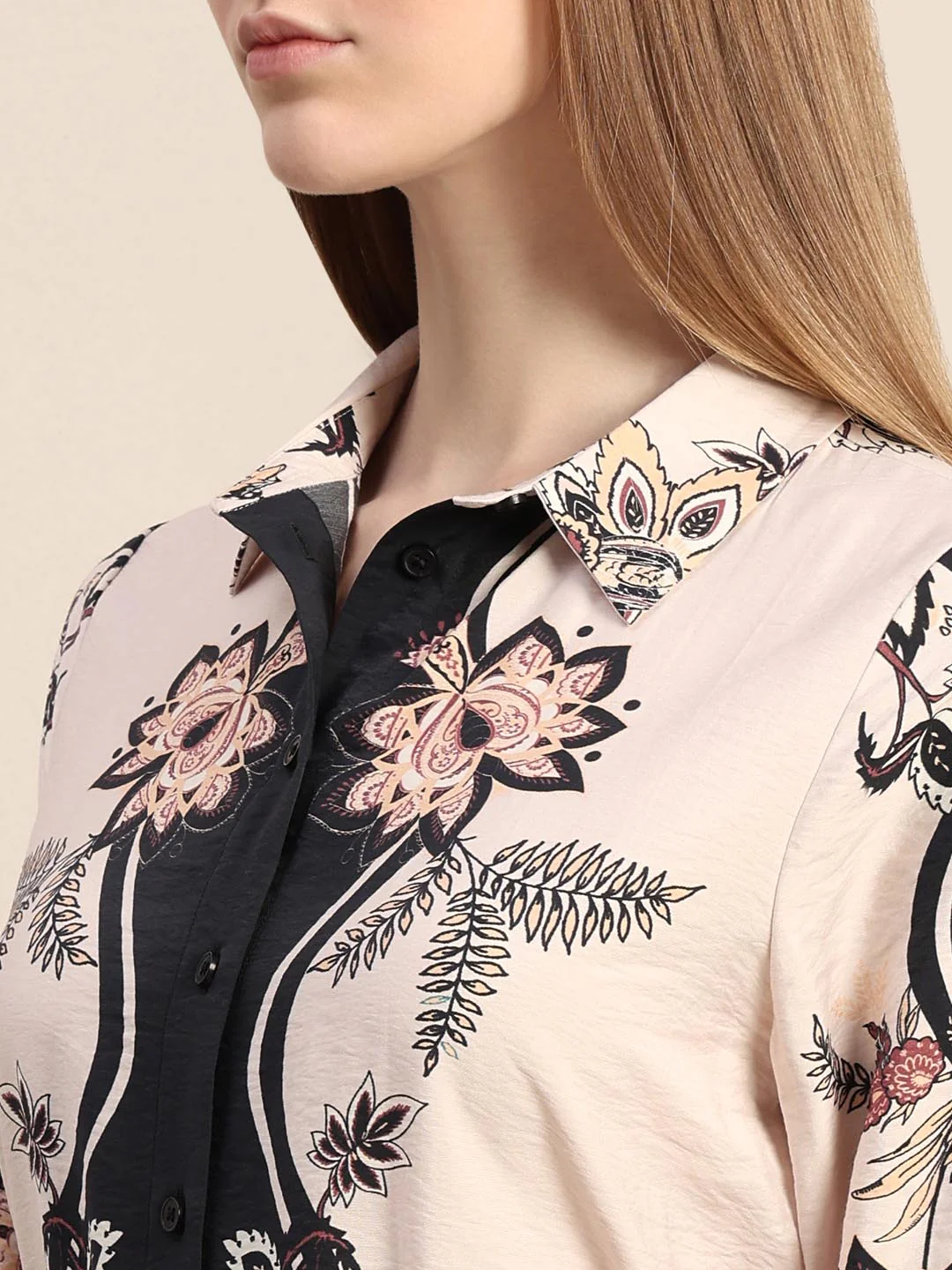Black Printed Shirt Dress - Image 6