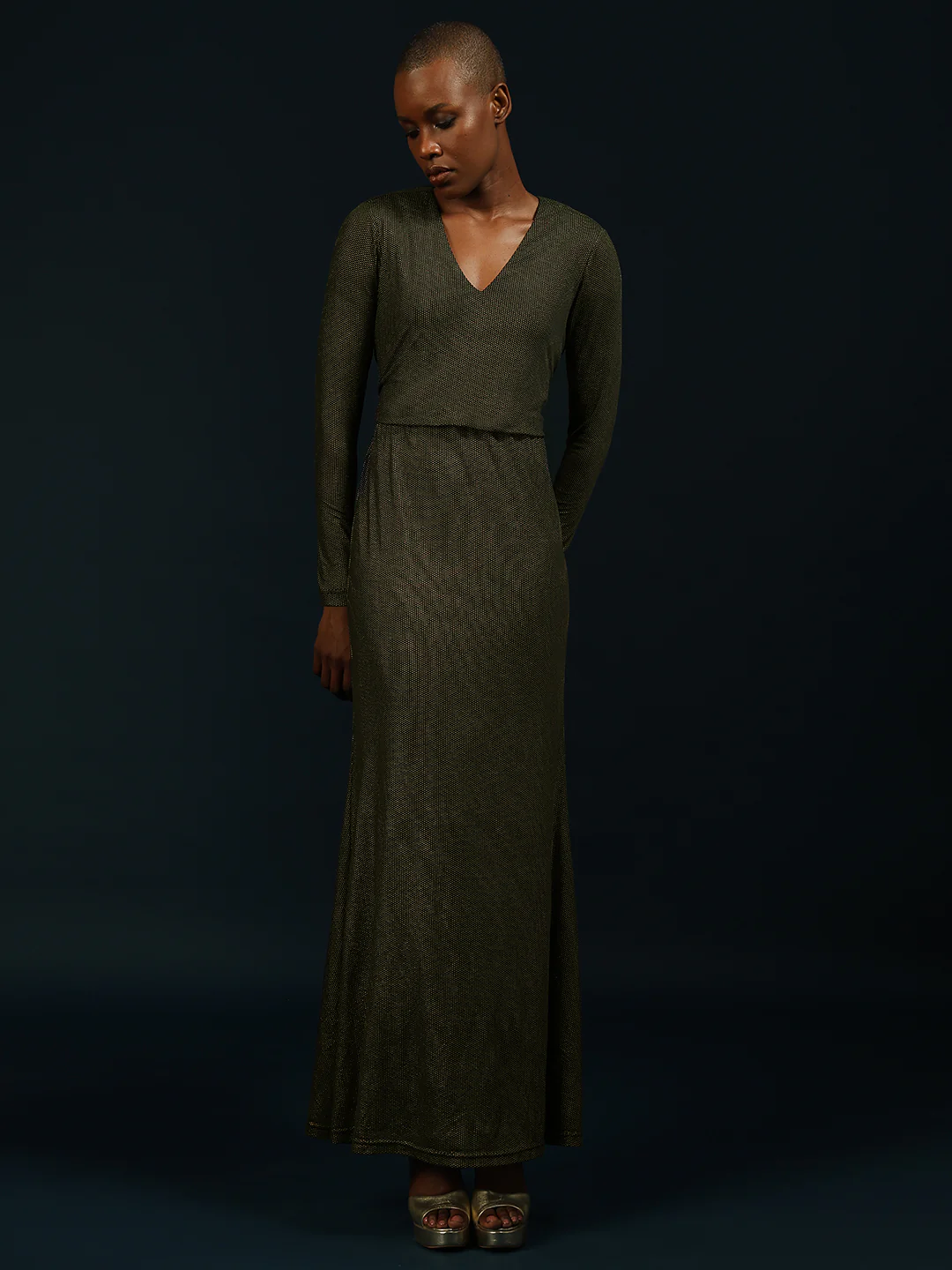 Marquee Metallic Maxi Dress - Image 2