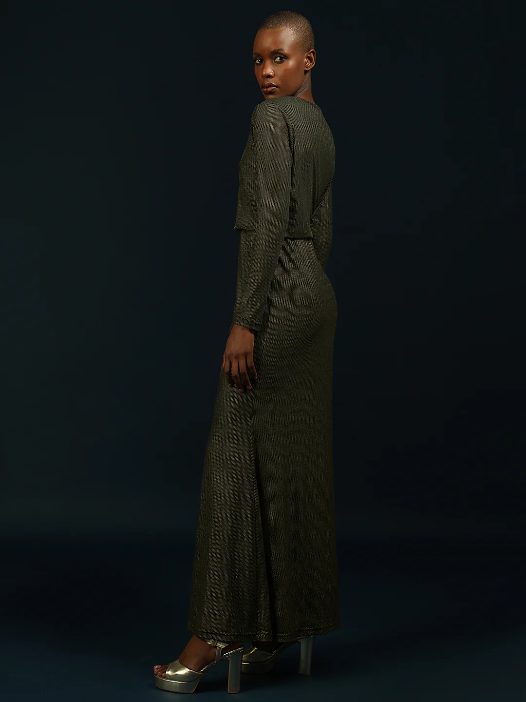 Marquee Metallic Maxi Dress - Image 3