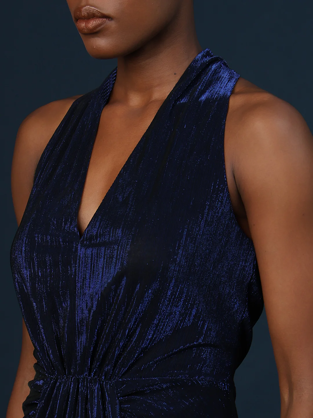 Marquee Ruched Halter Neck Dress - Image 6