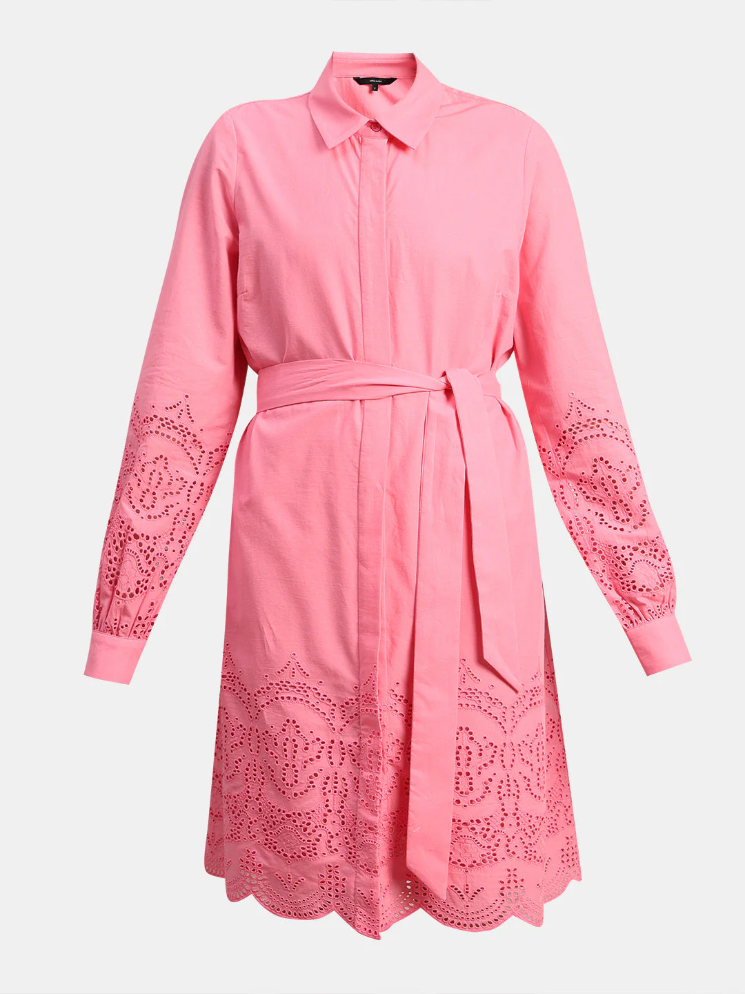Embroidered Belted Shirt Dress - Image 7