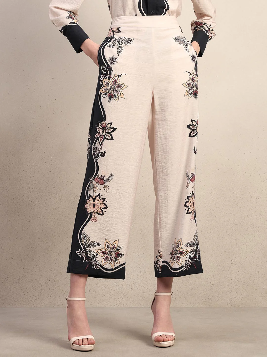 Ecru Printed Pants - Image 2