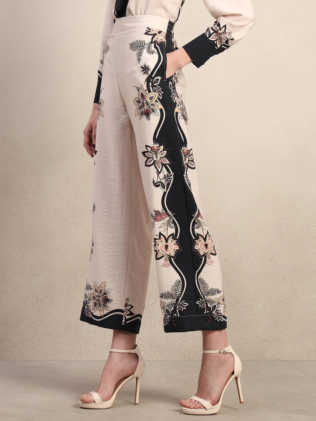 Ecru Printed Pants - Image 3