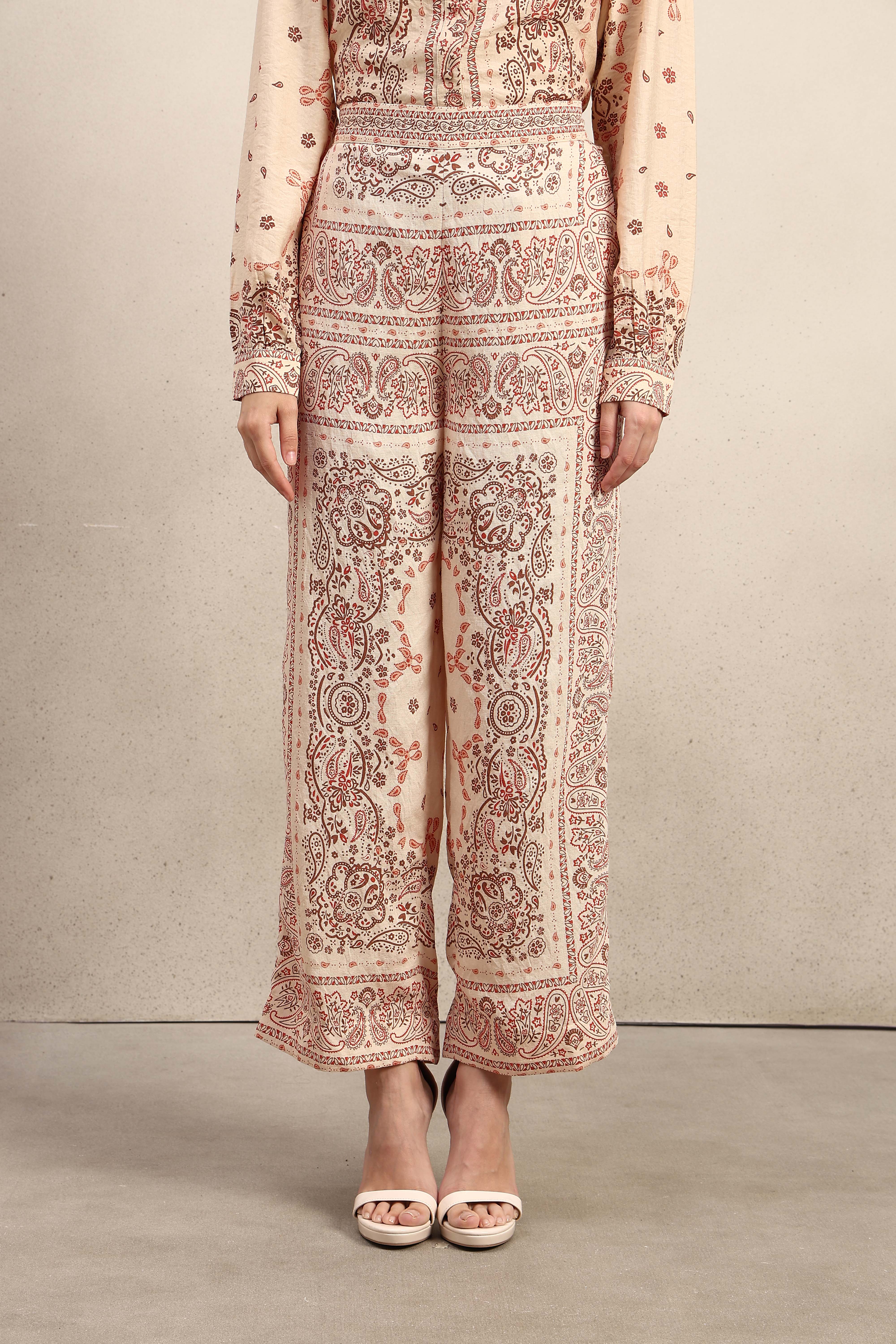 Printed Wide Leg Pants - Image 9