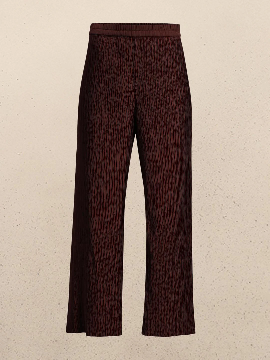 Maroon Textured Ankle Length Pants - Image 7