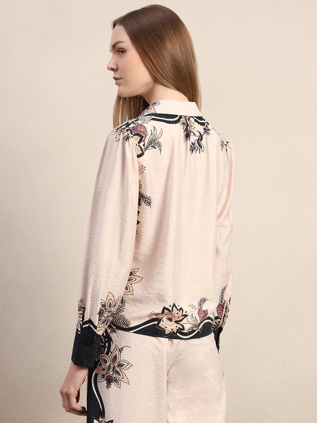 Ecru Floral Print Shirt - Image 4