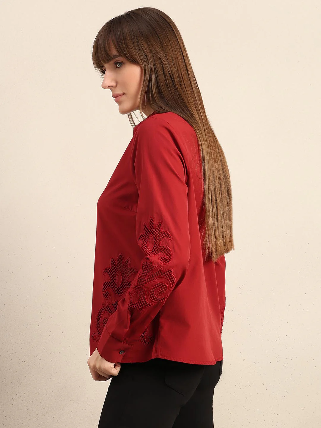 Red Cotton Shirt - Image 3