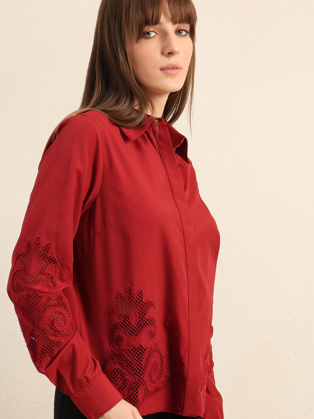 Red Cotton Shirt - Image 6