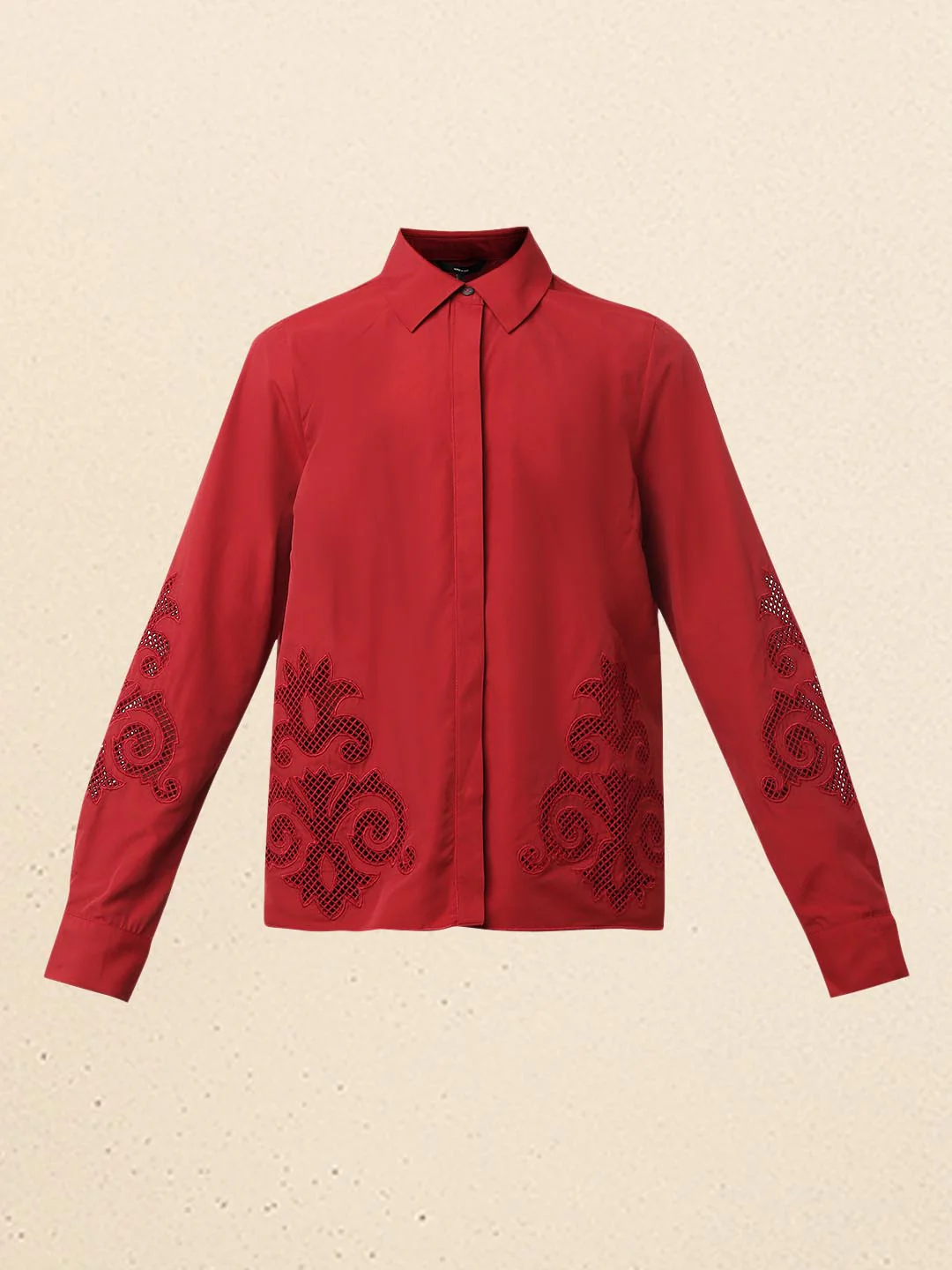Red Cotton Shirt - Image 7