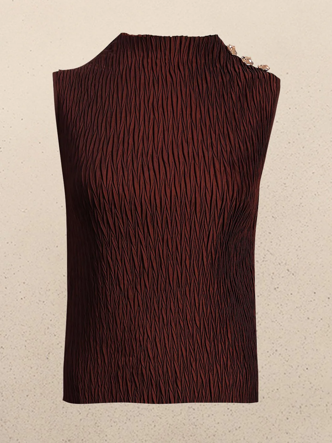 Chocolate Brown Textured Top - Image 7