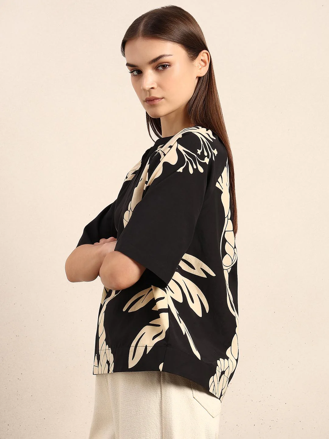 Black Printed Top - Image 3